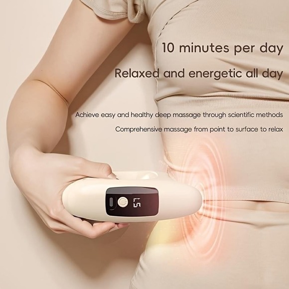 Mini Fascial Massage Ring High Frequency Vibration Muscle Beige Rechargeable - Picture 3 of 5